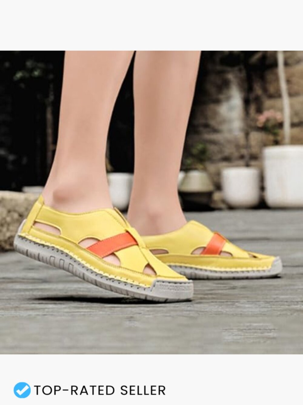 Slip-On Closed Toe Sandals Boho Gladiator Comfort Non-Slip Orthopedic Summer - Picture 2 of 7